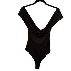 Cider Women’s Off The Shoulder Black Bodysuit Cross Back Sz XL NWT